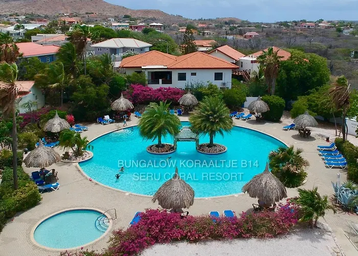 Tropical Bungalow In Seru Coral Resort Curacao With Beautiful Gardens, Privacy And Large Pool